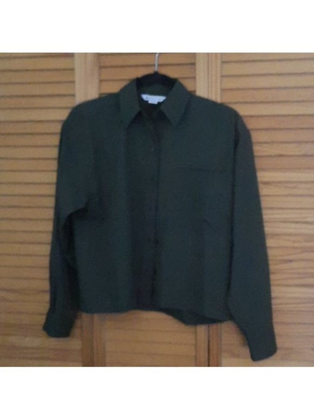 Athleta Long Sleeve Dark Green Button Up Blouse Shirt Size XXS